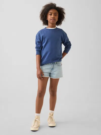 Gap Kids Low Rise Stride Denim Shorts In Light Wash