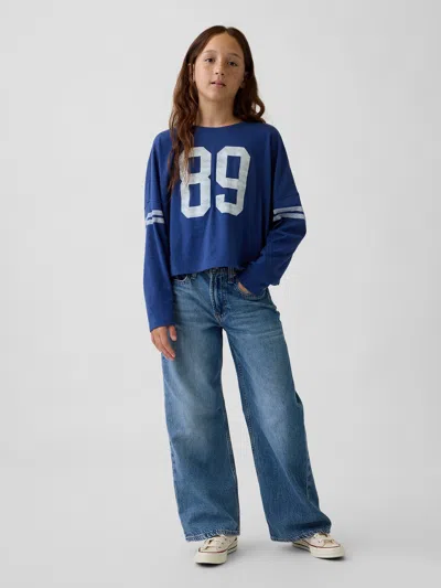 Gap Kids Low Rise Stride Wide-leg Jeans In Medium Wash