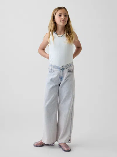 Gap Kids Low Rise Stride Wide-leg Jeans In Pink Acid