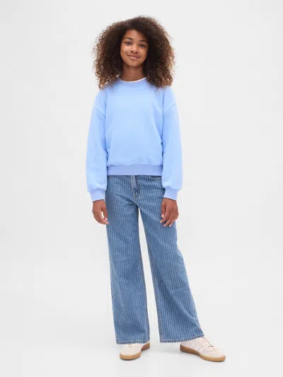 Gap Kids Low Rise Stride Wide-leg Jeans In Stripe Medium Wash