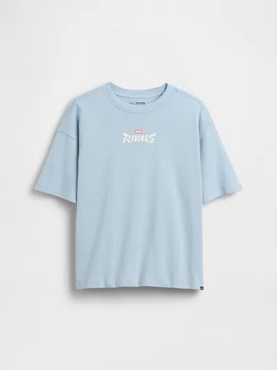 Gap Kids Marvel Oversized Graphic T-shirt In Sail Blue