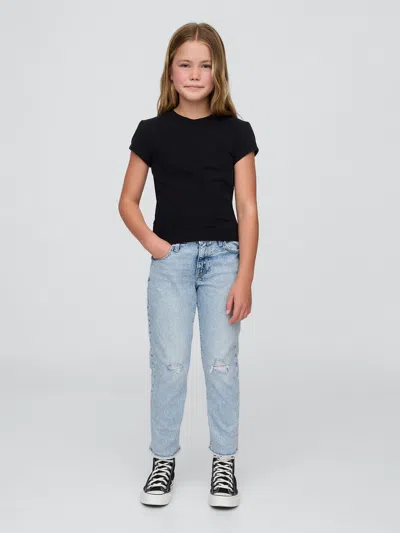 Gap Kids Mid Rise Girlfriend Jeans In Light Wash