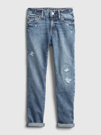 Gap Kids Mid Rise Girlfriend Jeans In Medium Wash