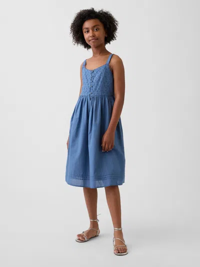 Gap Kids Midi Tank Dress In Bainbridge Blue
