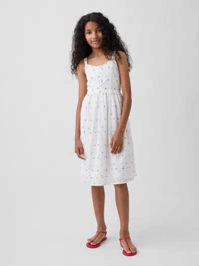 Gap Kids Midi Tank Dress In New Off White Floral