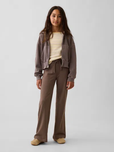 Gap Kids Modal Terry Flare Sweatpants In Toasted Almond Brown