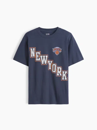 Gap Kids Nba Relaxed Graphic T-shirt In Vintage Navy