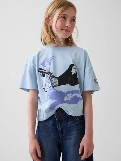 Gap Kids Olivia Rodrigo Oversized T-shirt In Sail Blue