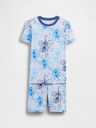 Gap Kids Organic Brushed Cotton Octopus Pj Short Set In Blue