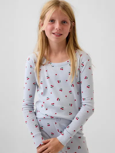 Gap Kids Organic Brushed Cotton Print Pj Set In Cherry Print