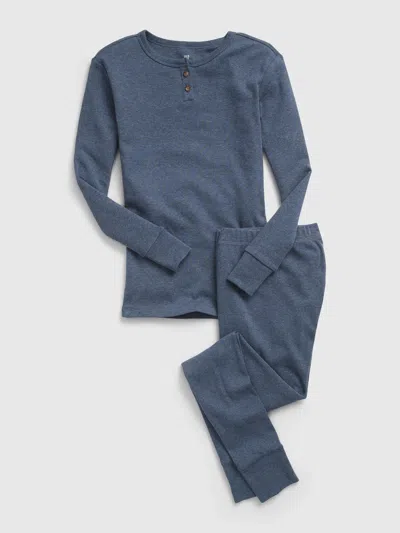 Gap Kids Organic Cotton Henley Pj Set In Blue