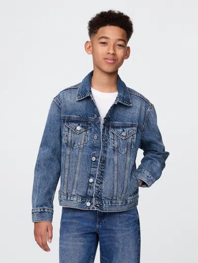 Gap Kids Organic Cotton Icon Denim Jacket In Medium Wash