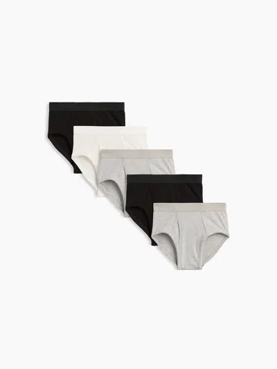 Gap Kids Organic Stretch Cotton Basic Briefs (5-pack) In Grey Multi-pack