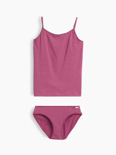 Gap Kids Organic Stretch Cotton Pj Cami & Bikini Brief Set In Deep Dahlia Purple