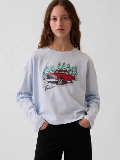 Gap Kids Oversized Graphic T-shirt In Blue