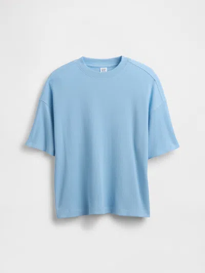 Gap Kids Oversized Waffle T-shirt In Blue Focus