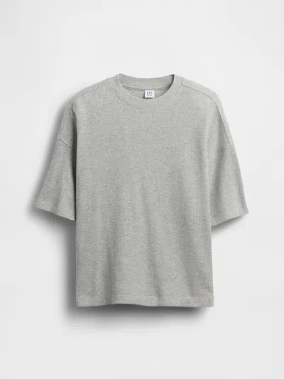 Gap Kids Oversized Waffle T-shirt In Gray