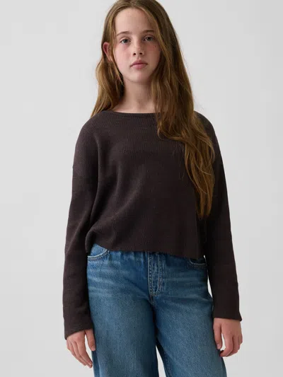 Gap Kids Oversized Waffle T-shirt In Terra Brown