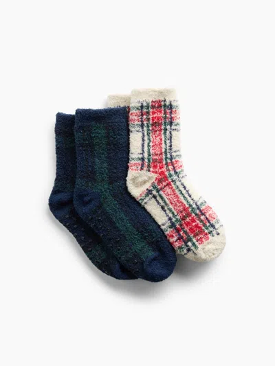 Gap Kids Plaid Cozy Socks (2-pack) In Multi