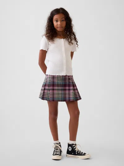 Gap Kids Plaid Pleated Skort In Multi Plaid