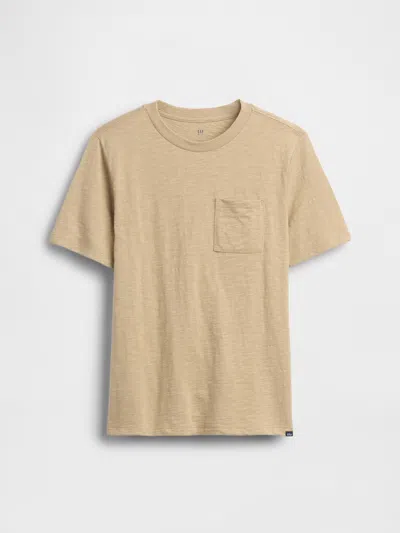 Gap Kids Pocket T-shirt In Iconic Khaki