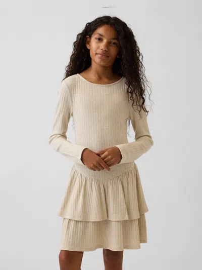 Gap Kids Pointelle Drop-waist Tiered Dress In White