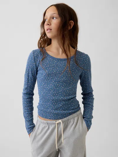 Gap Kids Pointelle T-shirt In Blue