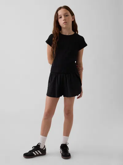 Gap Kids Quick-dry Butterfly-hem Run Shorts In Black