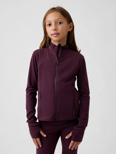 Gap Kids Quick-dry Zip Jacket In Bordeaux Red
