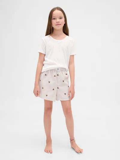 Gap Kids Recycled Flannel Pj Boxer Shorts In Brannan Bear