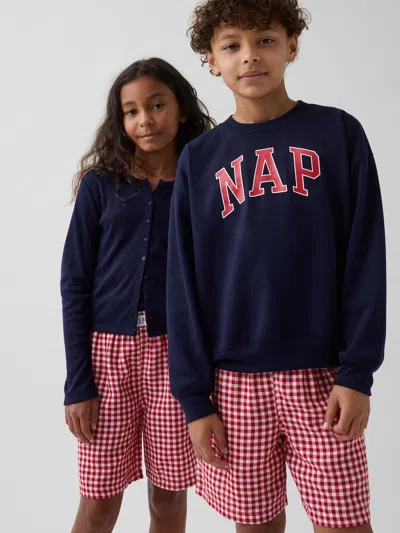 Gap Kids Recycled Flannel Pj Boxer Shorts In Red Gingham