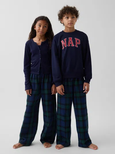Gap Kids Recycled Flannel Pj Pants In Blackwatch Plaid