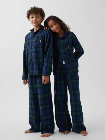 Gap Kids Recycled Flannel Pj Set In Blackwatch Plaid