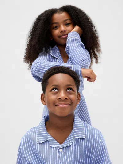 Gap Kids Recycled Flannel Pj Set In Blue