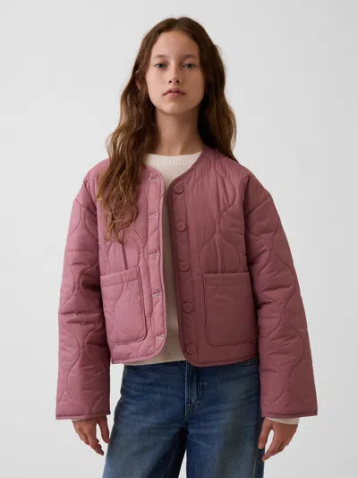 Gap Kids Recycled Lightweight Quilted Jacket In Wispy Mauve