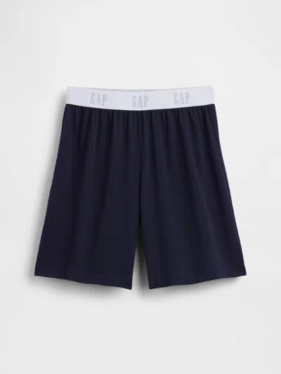 Gap Kids Recycled Logo Pj Shorts In Navy Uniform Logo