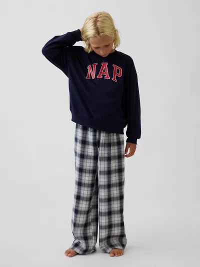 Gap Kids Recycled Nap Logo Pj Sweatshirt In Blue
