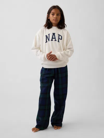 Gap Kids Recycled Nap Logo Pj Sweatshirt In Neutral