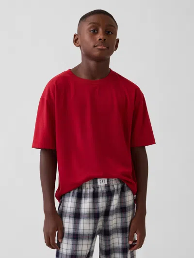 Gap Kids Recycled Oversized Pj T-shirt In Burgundy