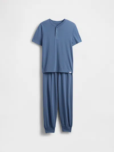 Gap Kids Recycled Pj Jogger Set In Cornflower