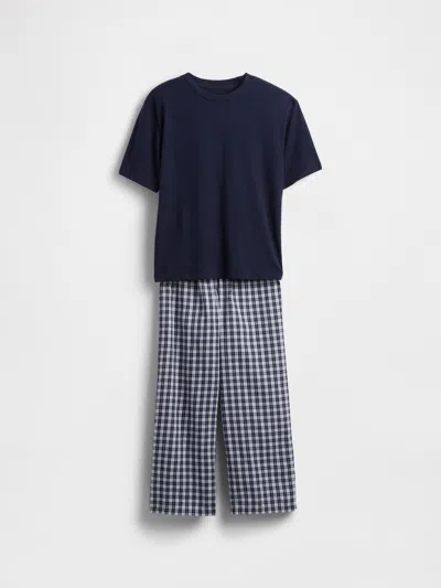Gap Kids Recycled Pj Set In Blue Plaid