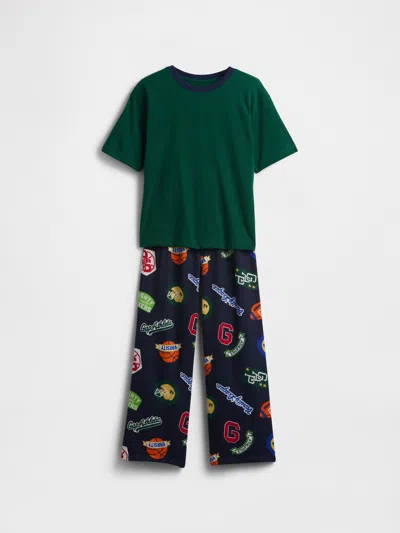 Gap Kids Recycled Pj Set In Evergreen