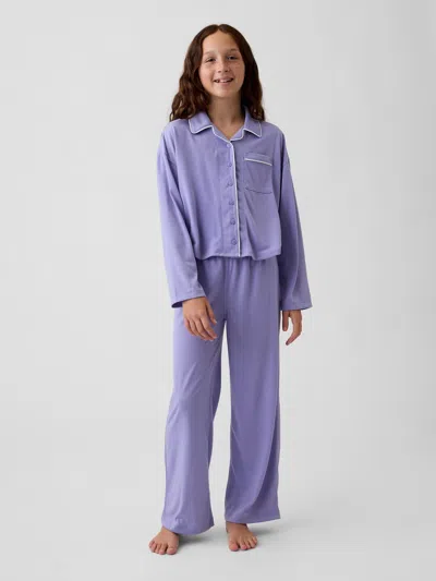 Gap Kids Recycled Pj Set In Purple Heart