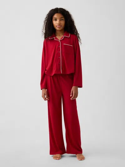 Gap Kids Recycled Pj Set In Sled Red