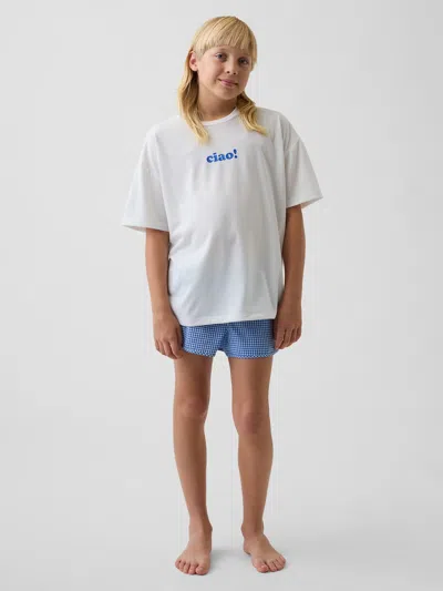 Gap Kids Recycled Pj Short Set In Blue Gingham