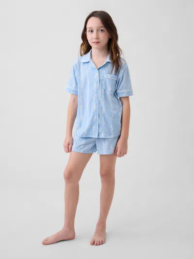 Gap Kids Recycled Pj Short Set In Blue Ribbon