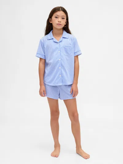 Gap Kids Recycled Pj Short Set In Blue Stripe