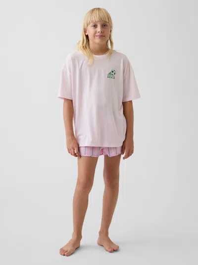 Gap Kids Recycled Pj Short Set In Cherry Blossom