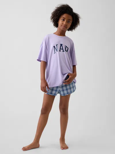 Gap Kids Recycled Pj Short Set In Purple Orchid