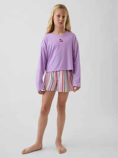 Gap Kids Recycled Pj Short Set In Summer Plum